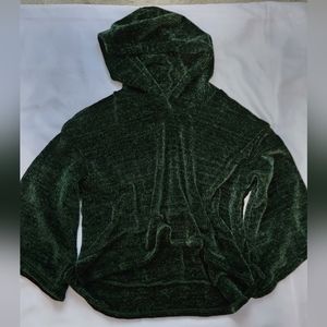 Crop over top. Pullover soft sweater with hood